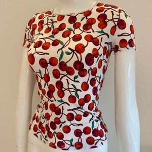 Authentic rare vintage dolce&gabbana cherry print stretchy vintage tshirt